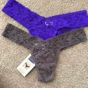 Two pairs of low rise Hanky Panky thongs